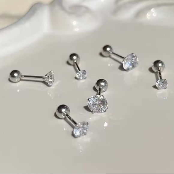 Pairs Stainless Steel for Women Cartilage Tragus Lobe Daith Piercing Jewelry - Picture 1 of 2